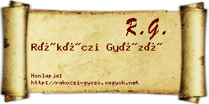 Rákóczi Győző névjegykártya